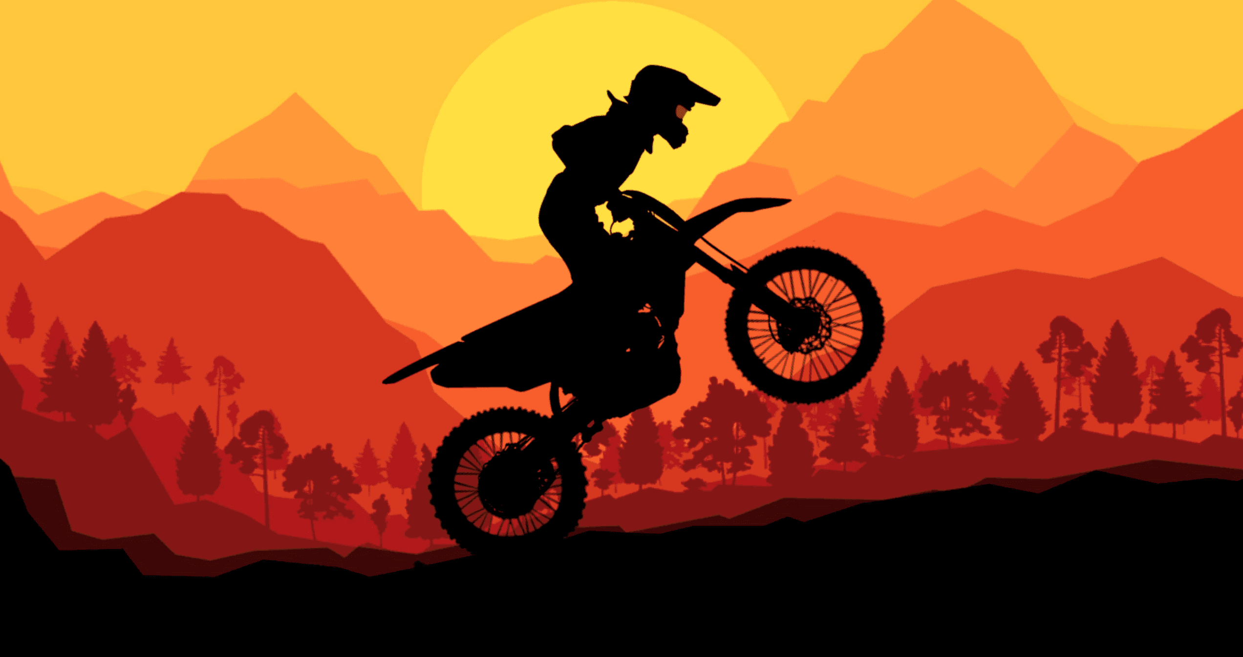 Sunset Bike Racing Background